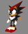 Size: 1467x1782 | Tagged: safe, artist:thebeamerut, shadow the hedgehog, sonic r, 2025, faux 3d, grey background, lineless, looking offscreen, low poly, no mouth, no outlines, signature, simple background, solo, standing, style emulation