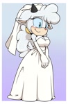 Size: 1400x2150 | Tagged: safe, artist:sonicguru, lanolin the sheep, crying, tears, tears of joy, wedding dress