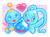 Size: 2680x1970 | Tagged: safe, artist:maimosaur, chao, 2025, chaobetes, crossover, cute, dragon quest, heart, manaphy, neutral chao, pokemon, smile, standing, trio