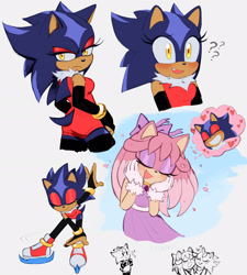 Size: 2048x2271 | Tagged: safe, artist:emthimofnight, oc, oc:camellia the cat, oc:stellar the hedgehog, cat, hedgehog, 2025, alternate universe, camellia x stellar, cute, duo, fankid, heart, lesbian, oc x oc, ocbetes, parent:amy, parent:blaze, parent:shadow, parent:sonic, parents:blazamy, parents:sonadow, shipping