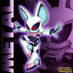 Size: 7982x7983 | Tagged: safe, artist:shadowlifeman, rouge the bat, mecha rouge, solo, solo female, uekawa style