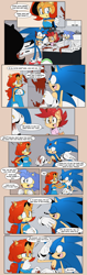 Size: 2016x6419 | Tagged: safe, artist:risziarts, manik acorn, sally acorn, sonia acorn, sonic the hedgehog, chipmunk, hedgehog, 2023, child, chili, comic, cooking, dialogue, english text, family, king sonic, kitchen, quartet, queen sally acorn, sally x sonic, shipping, speech bubble, straight