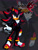 Size: 1571x2047 | Tagged: safe, artist:c0denamechaos, shadow the hedgehog, hedgehog, 2025, alternate outfit, chest fluff, clothes, echo background, frown, gender swap, jacket, looking at viewer, male, shadow the hedgehog (video game), shadow's logo, solo, standing, zip