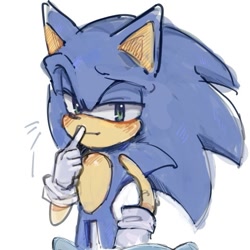 Size: 529x529 | Tagged: safe, artist:slow_footed8, sonic the hedgehog, 2025, simple background, solo, white background