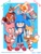 Size: 1536x2048 | Tagged: safe, artist:slow_footed8, amy rose, cheese (chao), cream the rabbit, knuckles the echidna, miles "tails" prower, sonic the hedgehog, chao, 2025, birthday, blue background, border, chili dog, food, group, hand on another's arm, happy birthday, looking at them, neutral chao, simple background, smile, standing