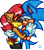 Size: 744x838 | Tagged: safe, artist:jayfoxfire, sally acorn, sonic the hedgehog, chipmunk, hedgehog, 2014, duo, female, male, sally x sonic, sally's ringblader outfit, shipping, straight, valentine's day