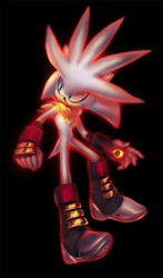 Size: 589x1000 | Tagged: safe, artist:icen-hk, hedgehog, 2018, black background, black gloves, black shoes, boots, gloves, lineless, looking offscreen, neck fluff, simple background, solo, venice the hedgehog