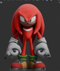 Size: 782x924 | Tagged: safe, artist:dokatzo, artist:exg1983, artist:gameguybenn, artist:tisjustcharlie, knuckles the echidna, echidna, 2025, 3d, blender (medium), dark skin, solo