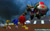 Size: 1280x800 | Tagged: safe, artist:songokussjgodssj, knuckles the echidna, miles "tails" prower, robotnik, sonic the hedgehog, echidna, fox, hedgehog, human, sonic heroes, 2025, 3d, clouds, egg emperor, group, looking at each other, looking at them, mid-air, outdoors, robot, shield, standing, sword, team sonic