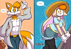 Size: 2048x1424 | Tagged: safe, artist:iyzeekiil, artist:sanzokudebien, cream the rabbit, miles "tails" prower
