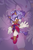 Size: 1343x2048 | Tagged: safe, artist:hasuuky, blaze the cat, 2025, alternate hairstyle, alternate outfit, cheek fluff, dark skin, echo background, fangs, frown, fur markings, looking at viewer, obtrusive watermark, redesign, redraw, solo, watermark
