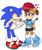 Size: 1974x2338 | Tagged: safe, artist:classicsonicsatam, sally acorn, sonic the hedgehog, chipmunk, hedgehog, 2024, duo, heart, kiss, kiss on hand, sally x sonic, sally's ringblader outfit, shipping, simple background, straight, white background
