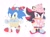 Size: 1730x1276 | Tagged: safe, artist:neku_646611, shadow the hedgehog, sonic the hedgehog, 2025, cherry, chibi, costume, cupcake, cute, duo, food, fruit, heart, looking at viewer, shadowbetes, simple background, smile, sonabetes, standing, white background
