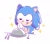 Size: 1296x1129 | Tagged: safe, artist:neku_646611, sonic the hedgehog, 2025, classic sonic, classic sonic (universe), eyes closed, licking lips, simple background, smile, solo, white background