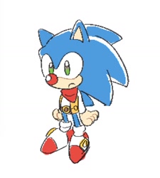 Size: 1195x1326 | Tagged: safe, artist:neku_646611, sonic the hedgehog, 2025, frown, gloves off, simple background, solo, standing, white background