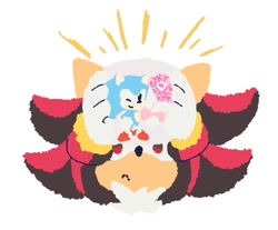 Size: 1024x846 | Tagged: safe, artist:neku_646611, shadow the hedgehog, sonic the hedgehog, 2025, simple background, solo, white background