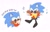 Size: 2048x1320 | Tagged: safe, artist:neku_646611, robotnik, sonic the hedgehog, 2025, classic sonic, classic sonic (universe), cosplay, simple background, smile, solo, white background