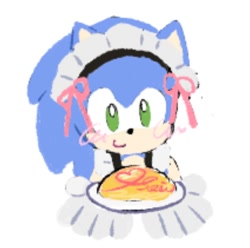 Size: 1010x1000 | Tagged: safe, artist:neku_646611, sonic the hedgehog, 2025, food, holding something, simple background, smile, solo, white background