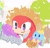 Size: 1334x1272 | Tagged: safe, artist:neku_646611, knuckles the echidna, chao, echidna, duo, food, fruit, grapes, holding something, male, neutral chao, smile