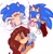 Size: 3755x3852 | Tagged: safe, artist:gummierat, artist:lilredgummie, manik acorn, sally acorn, sonia acorn, sonic the hedgehog, chipmunk, hedgehog, 2025, baby, carrying them, cute, father and daughter, father and son, king sonic, kiss, kiss on cheek, mother and son, pillow, quartet, queen sally acorn, sally x sonic, shipping, sleeping, straight, white background