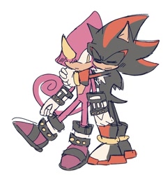Size: 1034x1105 | Tagged: safe, artist:aleespace-art, espio the chameleon, shadow the hedgehog, gay, hugging, shadpio, shipping