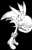 Size: 783x1216 | Tagged: dead source, safe, artist:den255, silver the hedgehog, hedgehog, black and white, black background, hands out, looking at something, male, side view, simple background, solo, standing