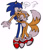 Size: 1429x1648 | Tagged: safe, artist:ilovetails, artist:insaneaboutthislittlefox, miles "tails" prower, sonic the hedgehog, 2025, age difference, astraphobia, crying, dialogue, duo, eyes closed, flat colors, floppy ears, gay, hand on head, holding them, hugging, lightning, looking at them, mouth open, scared, shipping, simple background, sonic x tails, speech bubble, standing, tears, tears of fear, white background