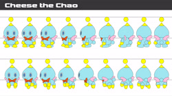 Size: 4100x2291 | Tagged: safe, artist:crystal-ribbon, cheese (chao), chao, 2021, character name, flat colors, neutral chao, reflection, solo