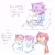 Size: 2048x2048 | Tagged: safe, artist:_bomb_chan_, amy rose, blaze the cat, 2025, amy x blaze, amybetes, baby, dialogue, english text, group, holding them, hospital bed, lesbian, magical lesbian spawn, meme, nine months in my womb, parent:amy, parent:blaze, parents:blazamy, shipping, smile, twins, yellow sclera