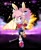 Size: 1464x1776 | Tagged: safe, artist:amipiyoart, oc, oc:hope the rabbit, rabbit, 2024, :3, abstract background, drill, female, looking at viewer, oc only, pink nose, ponytail, signature, smile, solo, standing on one leg