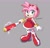 Size: 1627x1573 | Tagged: safe, artist:amipiyoart, amy rose, hedgehog, 2023, :3, amybetes, baseball bat, cute, electricity, female, grey background, holding something, looking at viewer, signature, simple background, smile, solo, standing