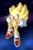 Size: 1300x2000 | Tagged: safe, artist:amipiyoart, sonic the hedgehog, super sonic, hedgehog, 2022, abstract background, clenched teeth, cute, flying, glowing, looking at viewer, male, signature, smile, solo, sonabetes, star (sky), super form