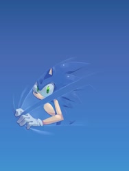 Size: 1350x1800 | Tagged: safe, artist:41waysu, sonic the hedgehog, 2025, gradient background, looking at viewer, solo