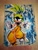 Size: 1536x2048 | Tagged: safe, artist:gigid_sonic, surge the tenrec, 2025, abstract background, clenched fists, electricity, grin, looking at viewer, outline, smile, smiling at viewer, solo, traditional media, white outline