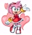 Size: 1885x2048 | Tagged: safe, artist:novazside, amy rose, 2025, abstract background, amybetes, blushing, cute, eye clipping through hair, hand up, heart, looking offscreen, mouth open, open smile, outline, smile, solo, standing, standing on one leg, white outline