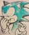 Size: 1178x1411 | Tagged: safe, artist:5d_yk5302, sonic the hedgehog, 2025, classic sonic, classic sonic (universe), eyes closed, mouth open, redraw, solo, traditional media, yawning