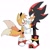 Size: 1062x1064 | Tagged: safe, artist:pachirizuu, miles "tails" prower, shadow the hedgehog, 2024, age difference, blushing, duo, flat colors, frown, gay, looking at each other, mouth open, shadow x tails, shipping, simple background, standing, underage, white background