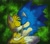 Size: 2048x1787 | Tagged: safe, artist:yinlin, miles "tails" prower, sonic the hedgehog, 2025, abstract background, age difference, duo, eyes closed, gay, grass, holding each other, kiss, outdoors, shipping, sonic x tails, valentine's day