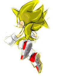 Size: 744x979 | Tagged: safe, artist:charmcaster707, sonic the hedgehog, super sonic, 2018, flying, frown, looking offscreen, mid-air, simple background, sketch, solo, super form, white background, yellow eyes