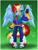 Size: 600x800 | Tagged: dead source, safe, artist:yuki-orin, 2013, barely sonic related, character name, charm, fingerless gloves, gradient background, jacket, lineless, looking at viewer, mobianified, mouth open, my little pony, pants, pegasus, pony, rainbow dash, shadow (lighting), shoes, signature, smile, solo, standing, waving