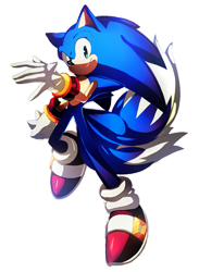 Size: 570x777 | Tagged: safe, artist:icen-hk, sonic the hedgehog, 2018, fusion, fusion:knuckles, fusion:shadow, fusion:sonic, fusion:tails, hand spikes, looking at viewer, outline, shadow's gloves, simple background, smile, solo, transparent background, two tails