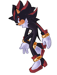 Size: 1201x1592 | Tagged: safe, artist:stoneyoceanic, shadow the hedgehog, 2025, frown, looking at viewer, mid-air, signature, simple background, solo, transparent background, v sign