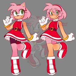 Size: 2000x2000 | Tagged: safe, artist:sleeepybacon, amy rose, human, 2025, duality, humanized, reference inset, signature, solo