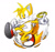 Size: 1021x953 | Tagged: safe, artist:chukadrawer, miles "tails" prower, fox, 2012, clenched fist, flying, looking offscreen, male, ring, simple background, sketch, smile, solo, spinning tails, treads, white background