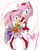 Size: 1000x1244 | Tagged: safe, artist:garugirosonicshadow, amy rose, hedgehog, 2010, amybetes, character name, classic amy, cute, dress, duo, hugging, looking at viewer, mouth open, self paradox, simple background, smile, white background
