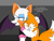 Size: 1024x768 | Tagged: safe, artist:knahriko, miles "tails" prower, rouge the bat, sonic x, 2019, abstract background, clenched teeth, comforting, crying, duo, female, flat colors, hugging, male, not shipping, platonic, standing