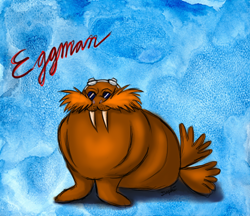 Size: 574x497 | Tagged: safe, artist:daphianna, robotnik, walrus, species swap