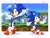 Size: 2048x1536 | Tagged: safe, artist:shunnyparadox, sonic the hedgehog, hedgehog, green hill zone, 2025, abstract background, classic sonic, classic sonic (universe), clenched fist, clenched teeth, clouds, daytime, duo, looking at viewer, loop, male, modern sonic, palm tree, self paradox, signature, smile, sonic generations, standing, sunflower, v sign