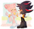 Size: 1280x1090 | Tagged: safe, artist:scuttletown, amy rose, shadow the hedgehog, hedgehog, 2018, abstract background, amybetes, bag, blushing, boots, clothes, cute, dress, duo, eyes closed, female, food, hair up, hand on hip, ice cream, jacket, male, open jacket, shopping bag, smile, socks, standing