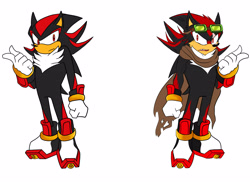 Size: 3300x2400 | Tagged: safe, artist:vennyrizz22, shadow the hedgehog, hedgehog, black fur, gloves, male, red eyes, red fur, shoes